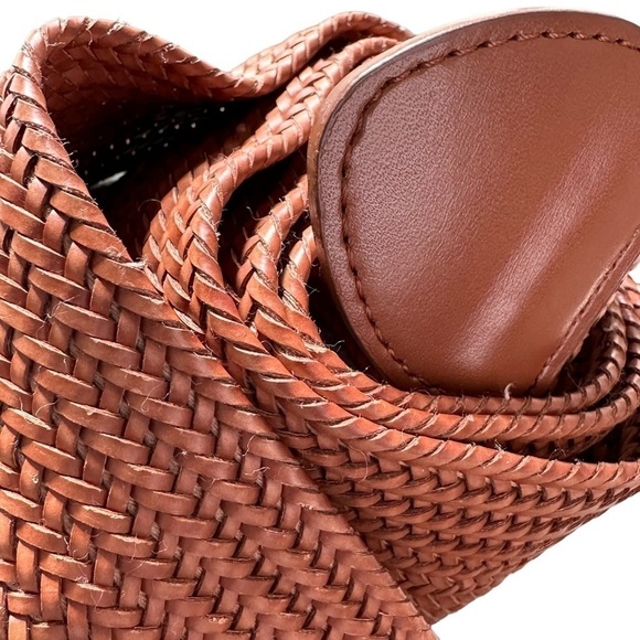 Wide Braided Round Buckle Synthetic Leather Belt, M/L - Picture 3 of 6